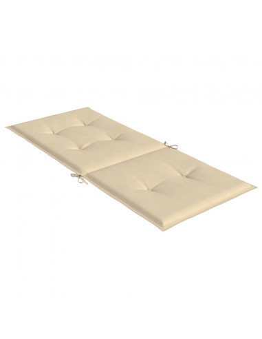 Cuscini per Sedie 4 pz Beige 120x50x3 cm in Tessuto