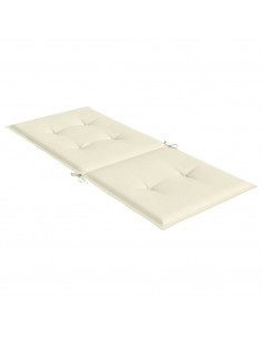 Cuscini per Sedie 4 pz Crema 120x50x3 cm in Tessuto 2