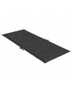 Cuscini per Sedie 4 pz Neri 120x50x3 cm in Tessuto 2