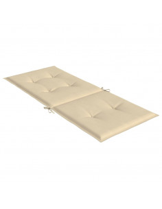 Cuscini per Sedie 6 pz Beige 120x50x3 cm in Tessuto 2