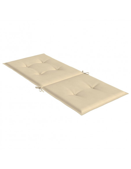 Cuscini per Sedie 6 pz Beige 120x50x3 cm in Tessuto