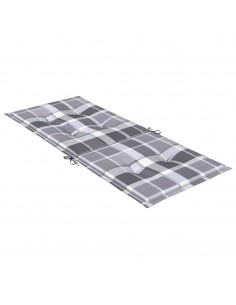 Cuscini per Sedie 6 pz Grigi a Quadri 120x50x3 cm in Tessuto 2