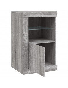 Armadietti con Luci LED 2pz Grigio Sonoma in Legno Multistrato 2