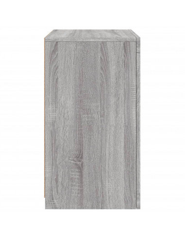 Armadietti con Luci LED 2pz Grigio Sonoma in Legno Multistrato