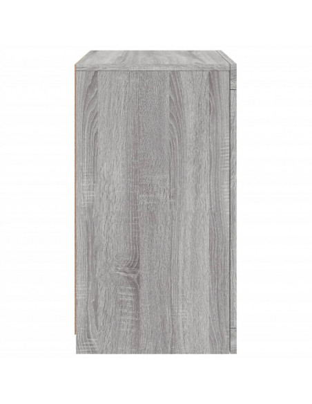 Armadietti con Luci LED 2pz Grigio Sonoma in Legno Multistrato