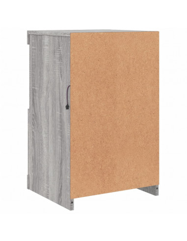 Armadietti con Luci LED 2pz Grigio Sonoma in Legno Multistrato