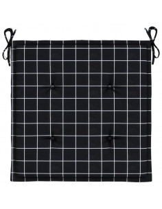 Cuscini Sedia 2 pz Motivo a Quadri Nero 40x40x4 cm in Tessuto