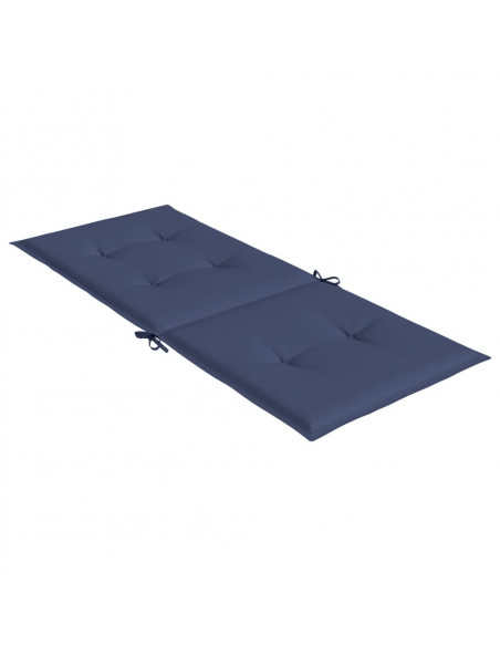 Cuscini Sedia con Schienale Alto 4 pz Blu Marino Tessuto