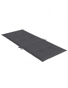 Cuscini Sedia Schiena Alta 2 Antracite Mélange 120x50x4 Tessuto