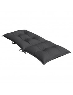 Cuscini Sedia Schiena Alta 2 Antracite Mélange 120x50x7 Tessuto 2