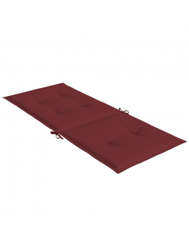 Cuscini Sedia Schiena Alta 2 Rosso Vino Mélange 120x50x4 cm
