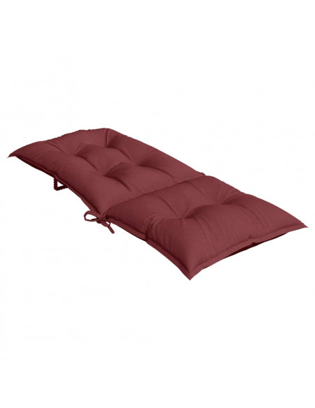 Cuscini Sedia Schiena Alta 2 Rosso Vino Mélange 120x50x7 cm