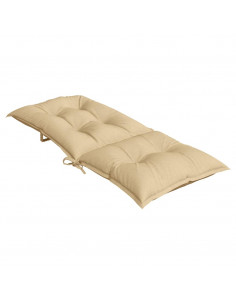 Cuscini Sedia Schiena Alta 4 Beige Mélange 120x50x7 Tessuto