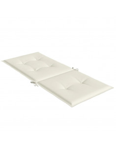 Cuscini Sedia Schiena Alta 4 Crema Mélange 120x50x4 Tessuto 2