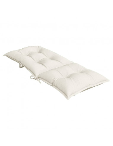 Cuscini Sedia Schiena Alta 4 Crema Mélange 120x50x7 Tessuto