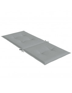 Cuscini Sedia Schiena Alta 4 Grigio Mélange 120x50x4 Tessuto