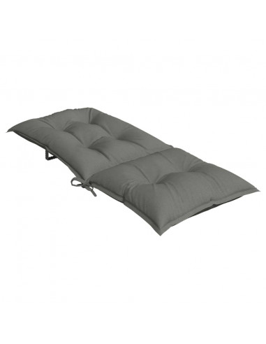 Cuscini Sedia Schiena Alta 4 Grigio Mélange 120x50x7 Tessuto