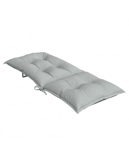 Cuscini Sedia Schiena Alta 4 Grigio Mélange 120x50x7 Tessuto