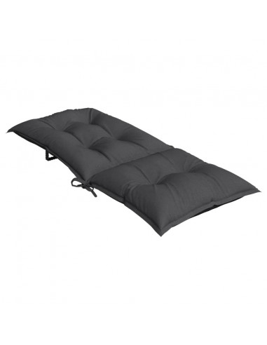 Cuscini Sedia Schiena Alta 6 Antracite Mélange 120x50x7 Tessuto