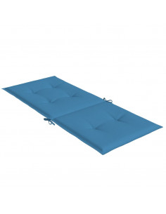 Cuscini Sedia Schiena Alta 6 Blu Mélange 120x50x4 Tessuto