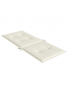 Cuscini Sedia Schiena Alta 6 Crema Mélange 120x50x4 Tessuto 2