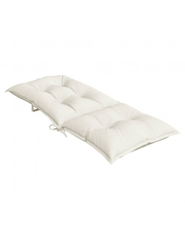 Cuscini Sedia Schiena Alta 6 Crema Mélange 120x50x7 Tessuto