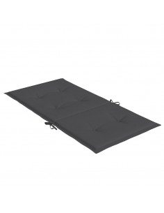 Cuscini Sedia Schiena Bassa 2 pz Antracite Mélange 100x50x4 cm 2