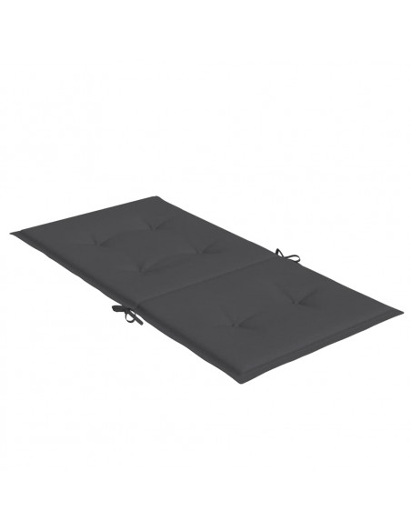 Cuscini Sedia Schiena Bassa 2 pz Antracite Mélange 100x50x4 cm