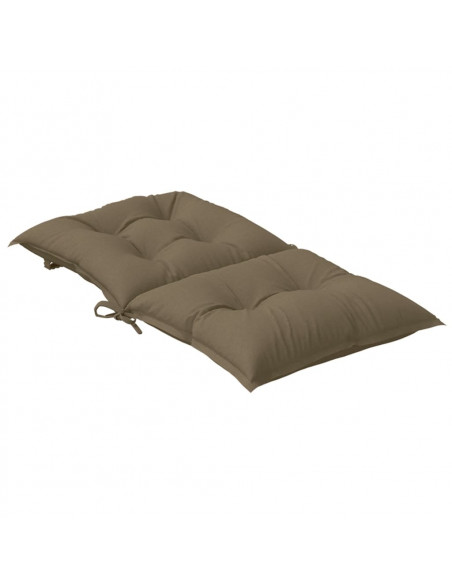 Cuscini Sedia Schiena Bassa 2 pz Tortora Mélange Tessuto