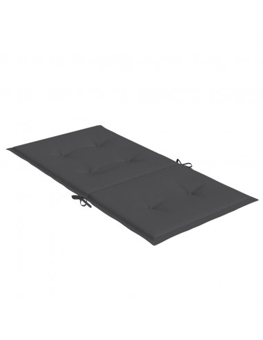 Cuscini Sedia Schiena Bassa 4 pz Antracite Mélange 100x50x4 cm