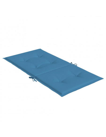 Cuscini Sedia Schiena Bassa 4 pz Blu Mélange 100x50x4 Tessuto