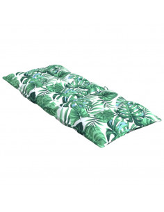 Cuscini Sedia Schienale Alto 2 pz Motivo Foglie Tessuto Oxford 2