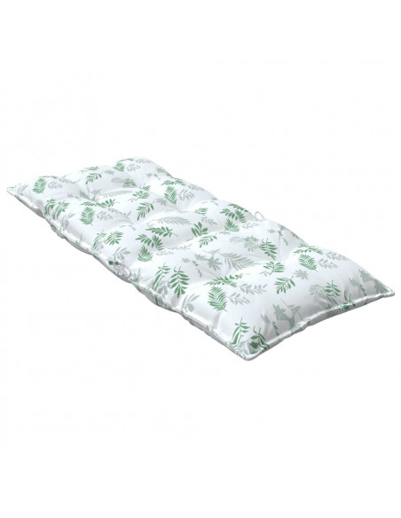 Cuscini Sedia Schienale Alto 4 pz Motivo Foglie Tessuto Oxford
