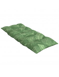 Cuscini Sedia Schienale Alto 4 pz Motivo Foglie Tessuto Oxford 2