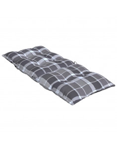 Cuscini Sedia Schienale Alto 6 pz Quadri Grigio Tessuto Oxford