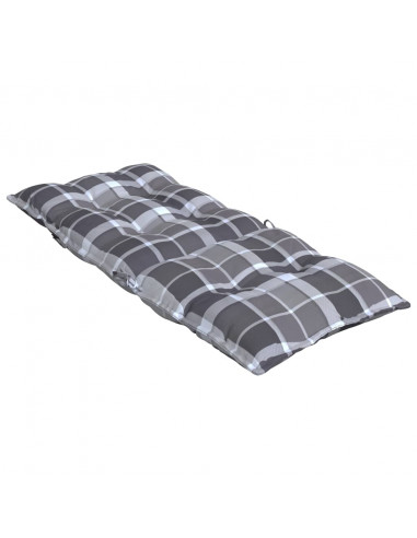 Cuscini Sedia Schienale Alto 6 pz Quadri Grigio Tessuto Oxford