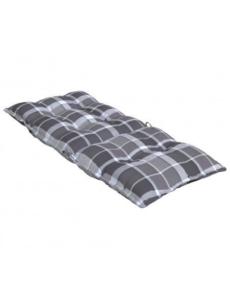 Cuscini Sedia Schienale Alto 6 pz Quadri Grigio Tessuto Oxford