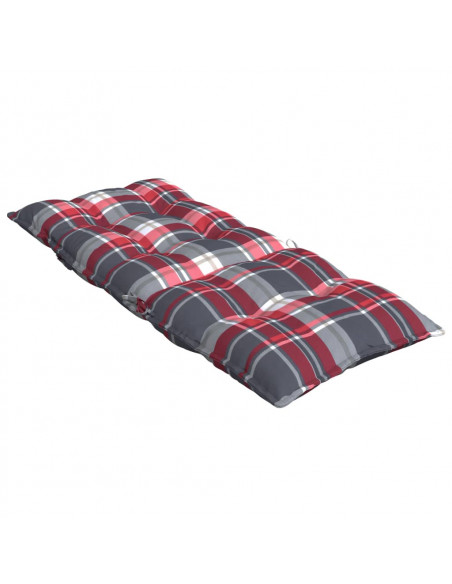 Cuscini Sedia Schienale Alto 6 pz Quadri Rosso Tessuto Oxford