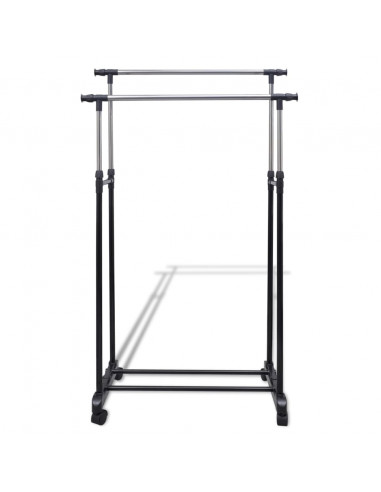 Appendiabiti Regolabile 4 Ruote 2 Aste Appendini