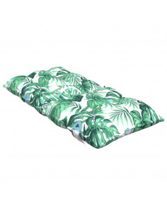 Cuscini Sedia Schienale Basso 4 pz Motivo Foglie Tessuto Oxford 2