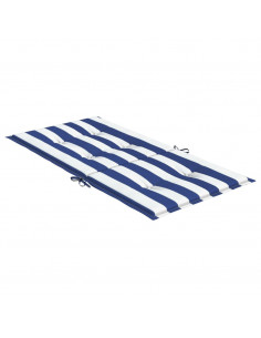 Cuscini Sedia Schienale Basso 4pz Strisce Bianche e Blu Tessuto