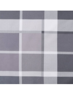 Cuscini Sedia Sdraio 2pz Motivo Quadri Grigio in Tessuto Oxford 2