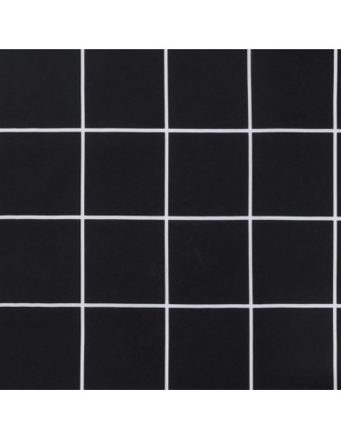 Cuscino Panca Giardino Motivo a Quadri Nero 120x50x7 cm Tessuto