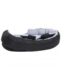 Cuscino per Cani Reversibile Lavabile Grigio e Nero 110x80x23cm