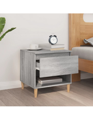 Comodino Grigio Sonoma 50x46x50 cm in Legno Multistrato