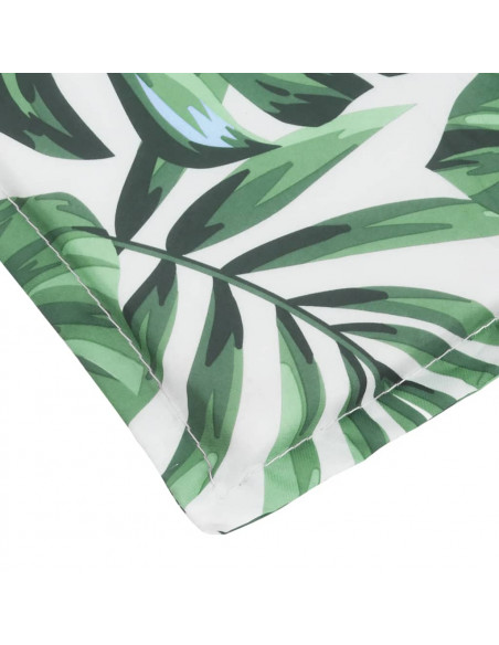Cuscino per Lettino Motivo Foglie 180x60x3 cm in Tessuto Oxford