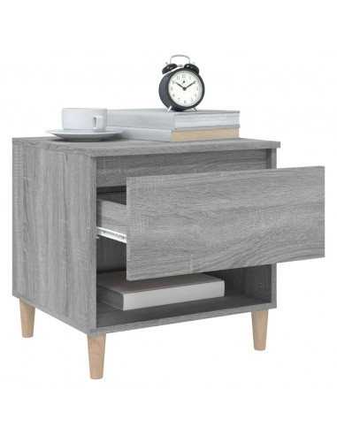 Comodino Grigio Sonoma 50x46x50 cm in Legno Multistrato