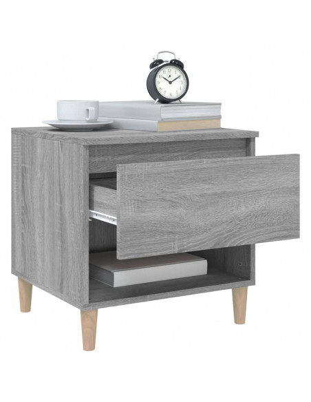Comodino Grigio Sonoma 50x46x50 cm in Legno Multistrato