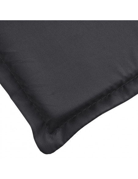 Cuscino per Lettino Nero 180x60x4 cm in Tessuto Oxford
