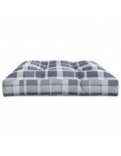Cuscino per Pallet a Quadri Grigi 120x80x12 cm in Tessuto